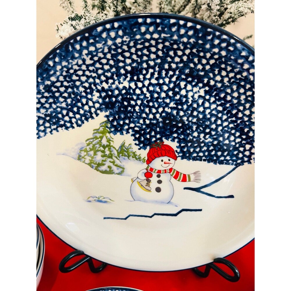 Thomson Pottery Snowman 16-Piece Dinnerware Set Service for 4 Retired 2006 - Picture 2 of 6